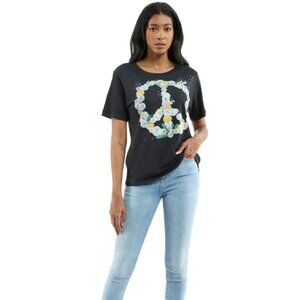 CHRLDR Black Dandelion Peace T shirt- 100% PIMA COTTON